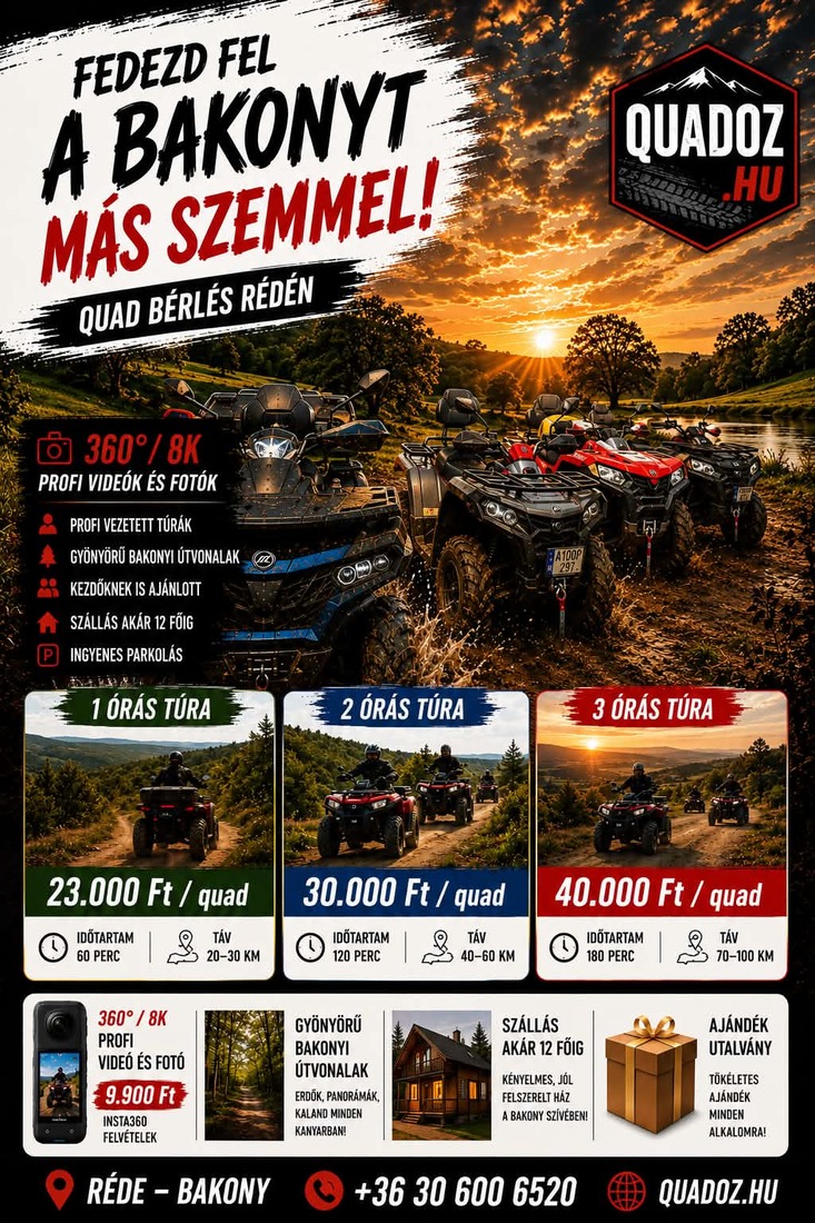 Quad túrák, quad bérlés